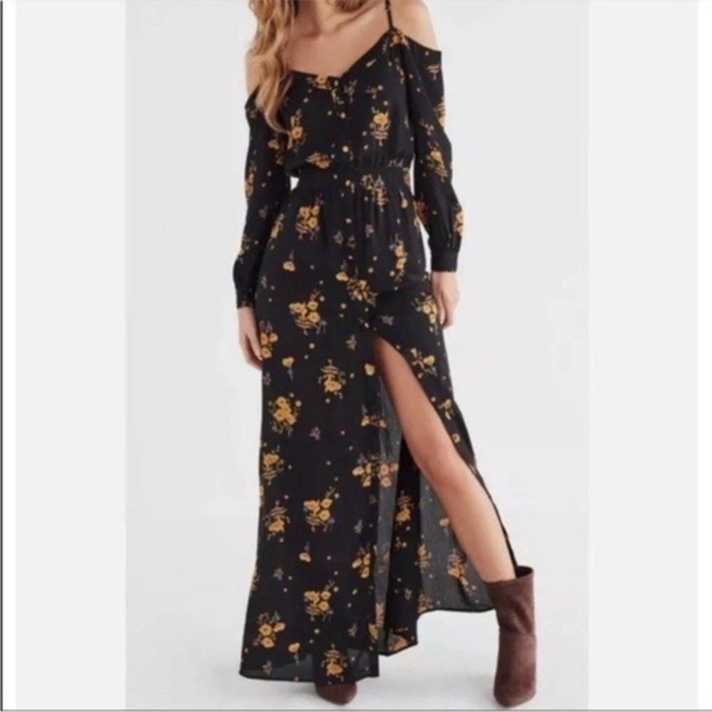 NWT Flynn Skye Martha Cold-Shoulder Maxi Dress